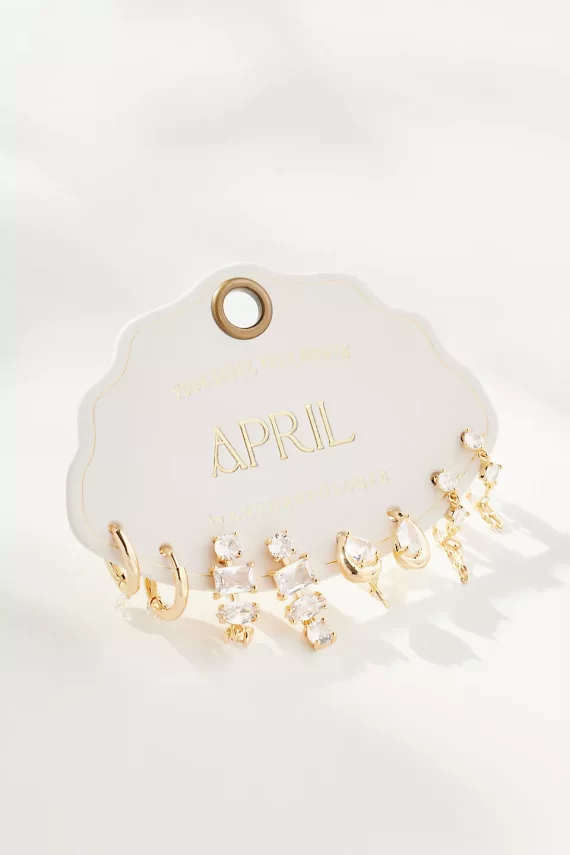 April diamond birthstone earrings for wedding or bridesmaid