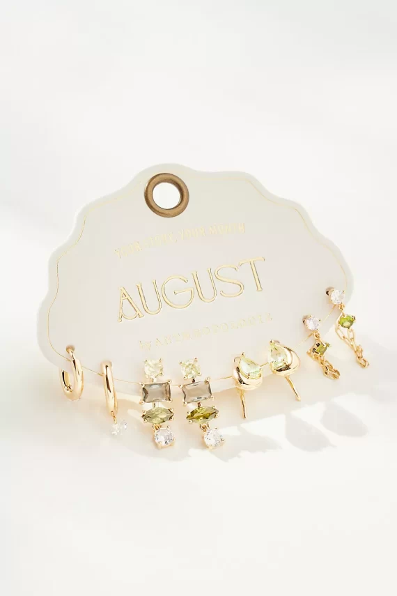 August peridot birthstone earrings for bridesmaid gifts