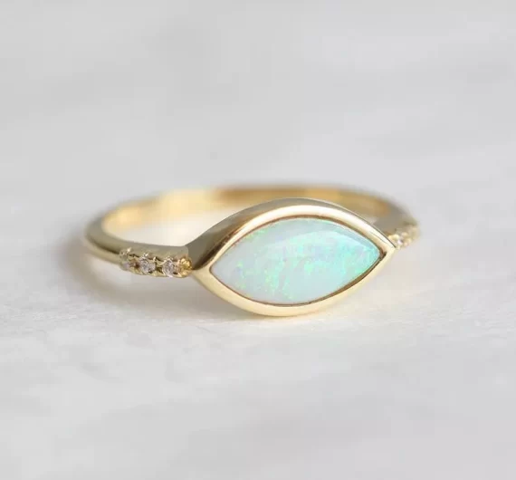 Australian opal ring