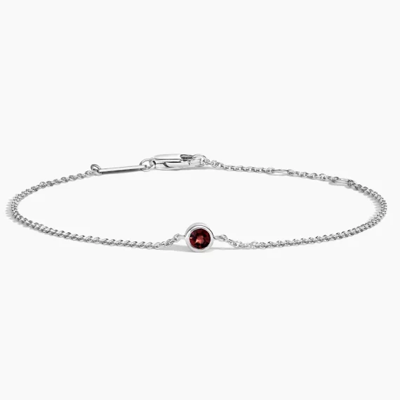 Birthstone bezel bracelet in silver/gold