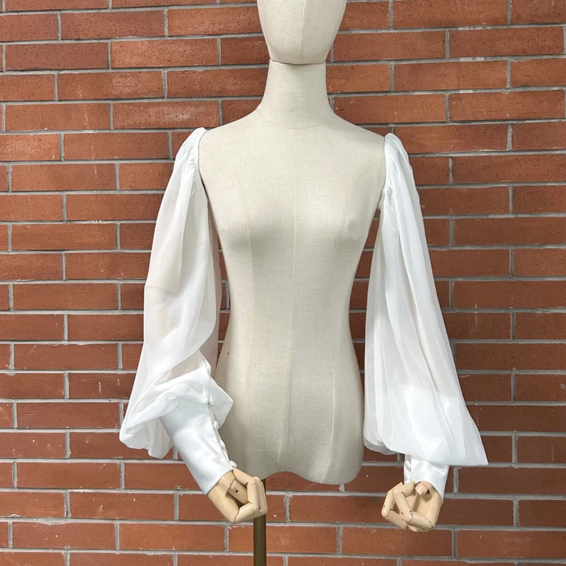 detachable chiffon sleeves for wedding dress