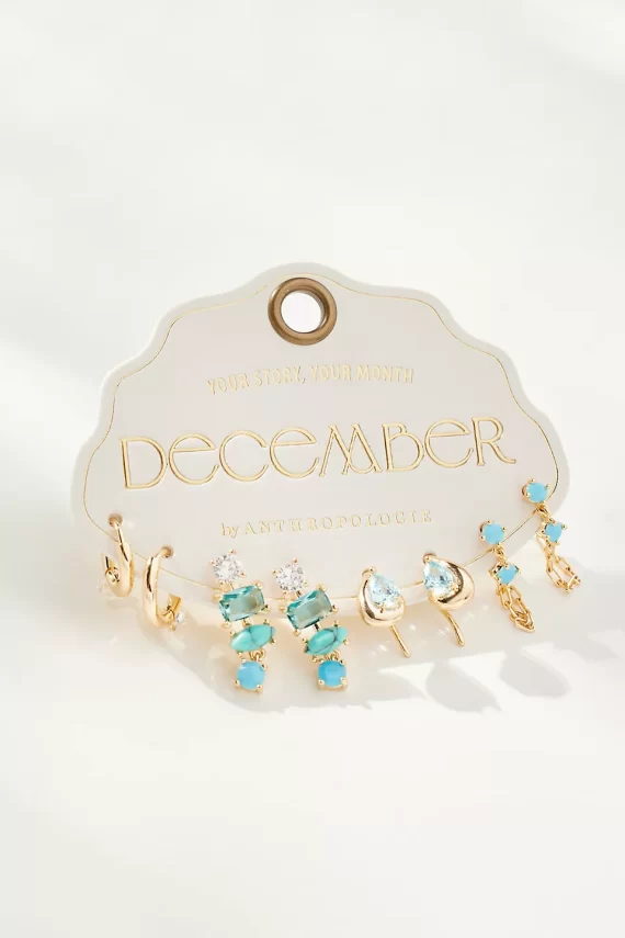 December turquoise birthstone earrings for bridesmaids