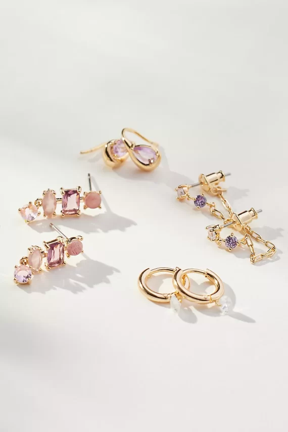 Pair of February amethyst birthstone earrings