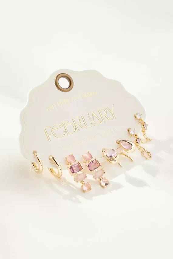 February amethyst birthstone earrings for bridesmaids