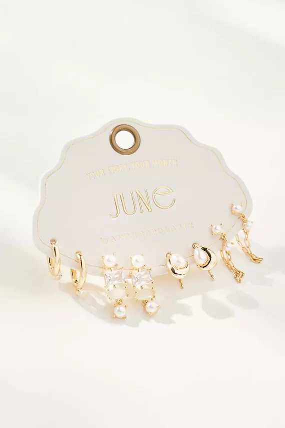 June pearl birthstone earrings for bridesmaids