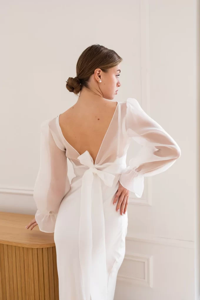 Bridal topper with long sleeves to add-on to your dress