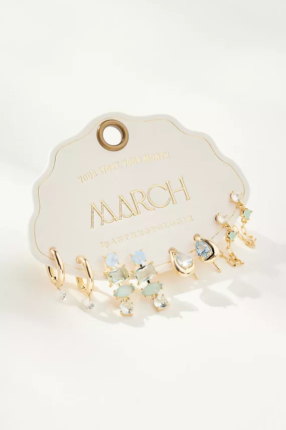 March aquamarine birthstone earrings, elegant bridesmaid gift