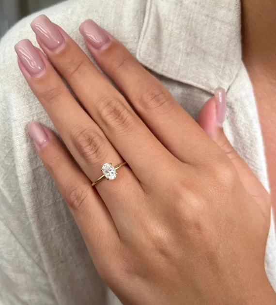 thin minimalist style engagement ring
