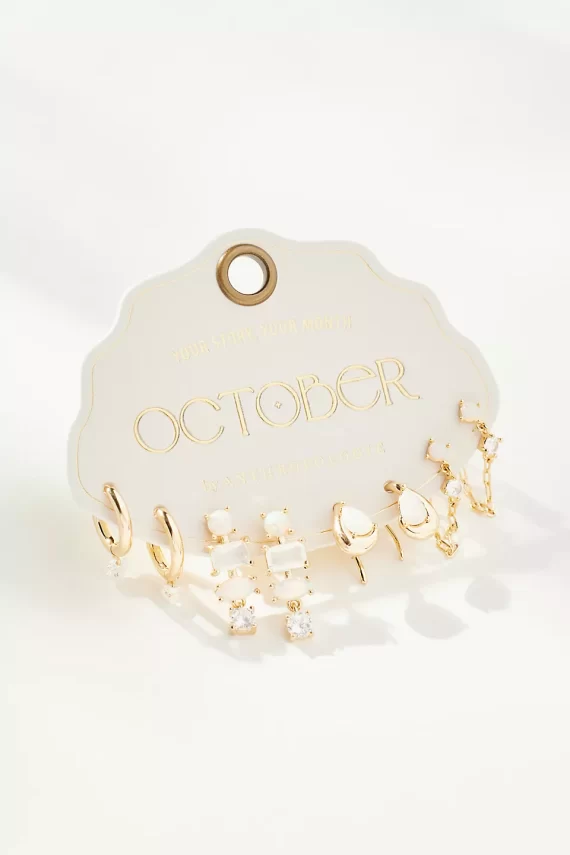 October opal birthstone earrings, wedding-ready