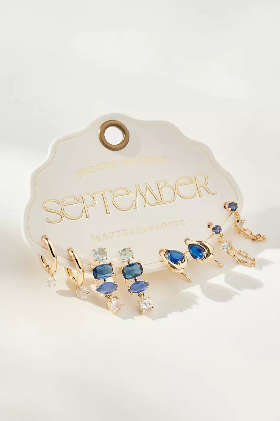 September sapphire birthstone earrings