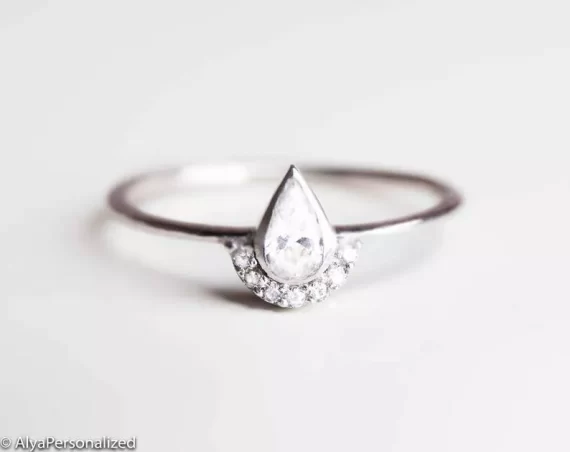 dainty pear shaped ring