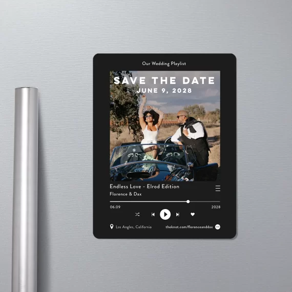 Playlist inspired photo magnet save the date