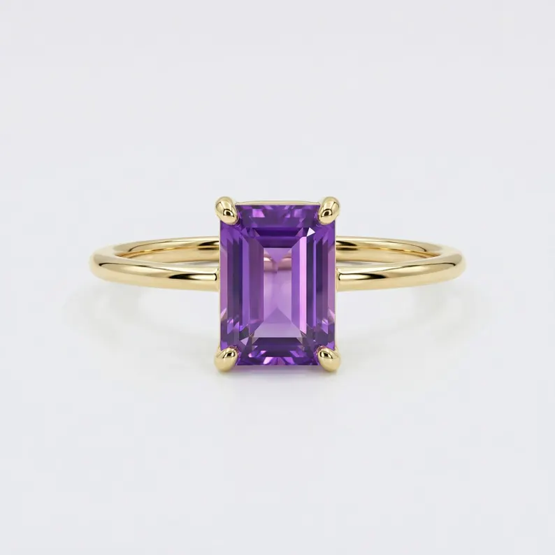 emerald cut amethyst engagement ring alternative