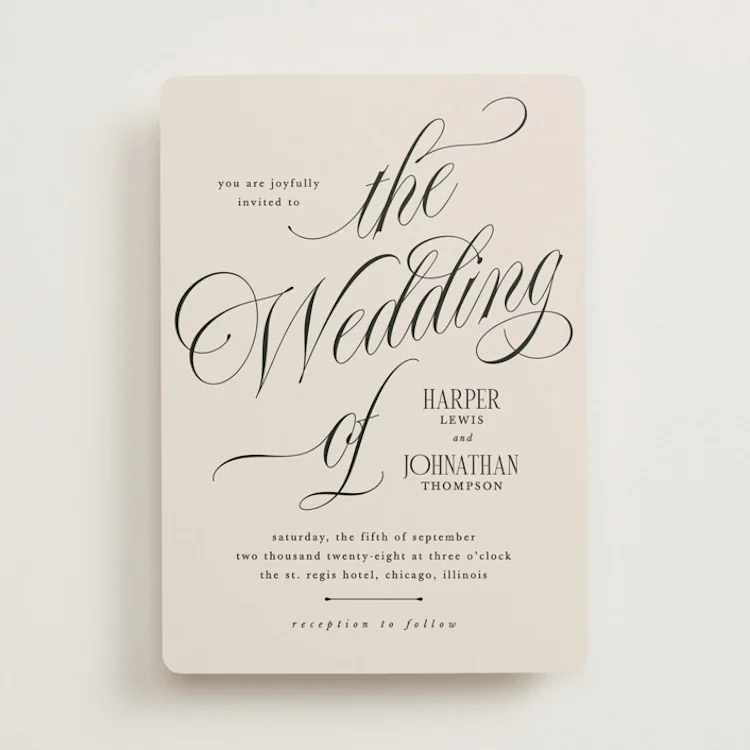 Examples of wedding invitations at different price points showing average wedding invitation costs