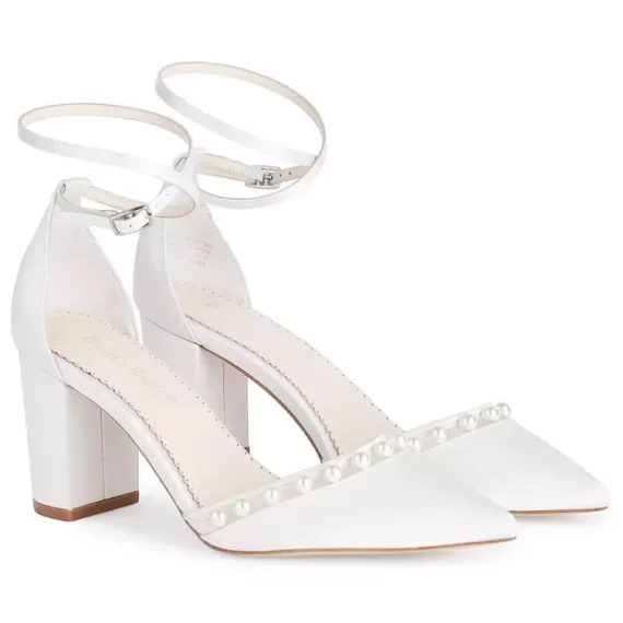 Bella Belle bridal shoe with satin and pearl embellishment