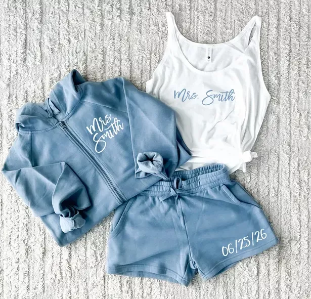 Bridal trends 2026: comfortable bride sweatsuit for post-wedding relaxation