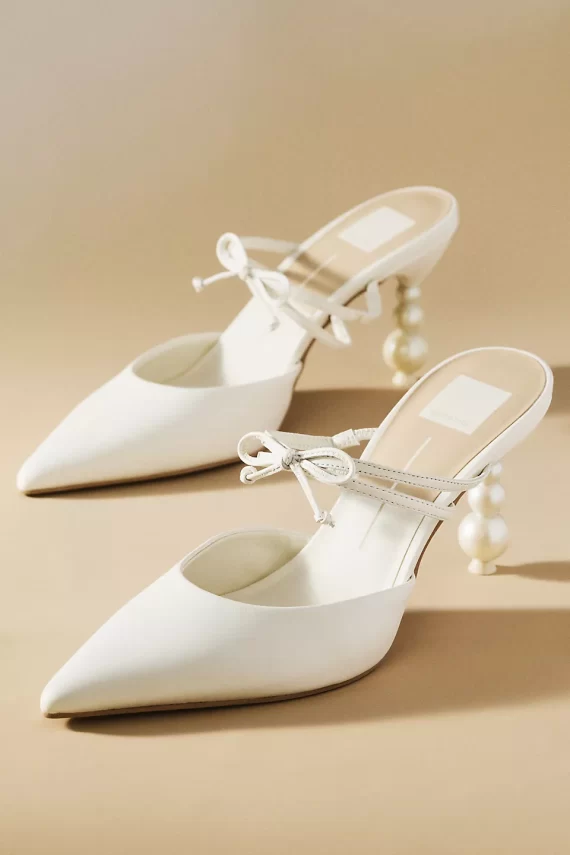 Pearl heel mules by Pearl heel mules by Dolce Vita, comfortable and stylish bridal footwear