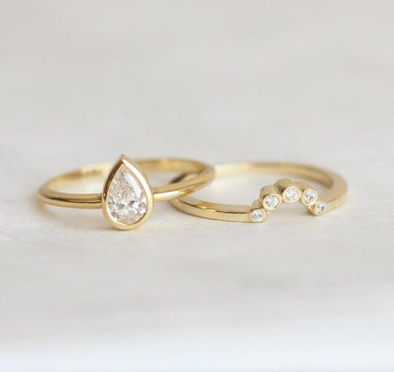 engagement ring vs wedding ring comparison showing design differences