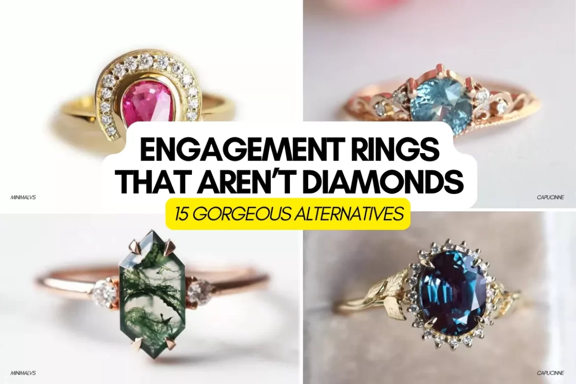 engagement rings that are not diamonds with colorful gemstone center stones