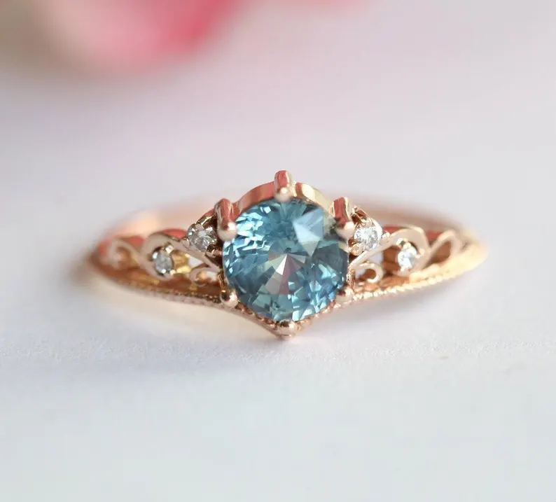blue sapphire engagement ring for brides who don't want diamonds