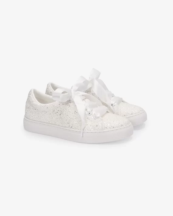 white glitter wedding sneakers for non heel alternative