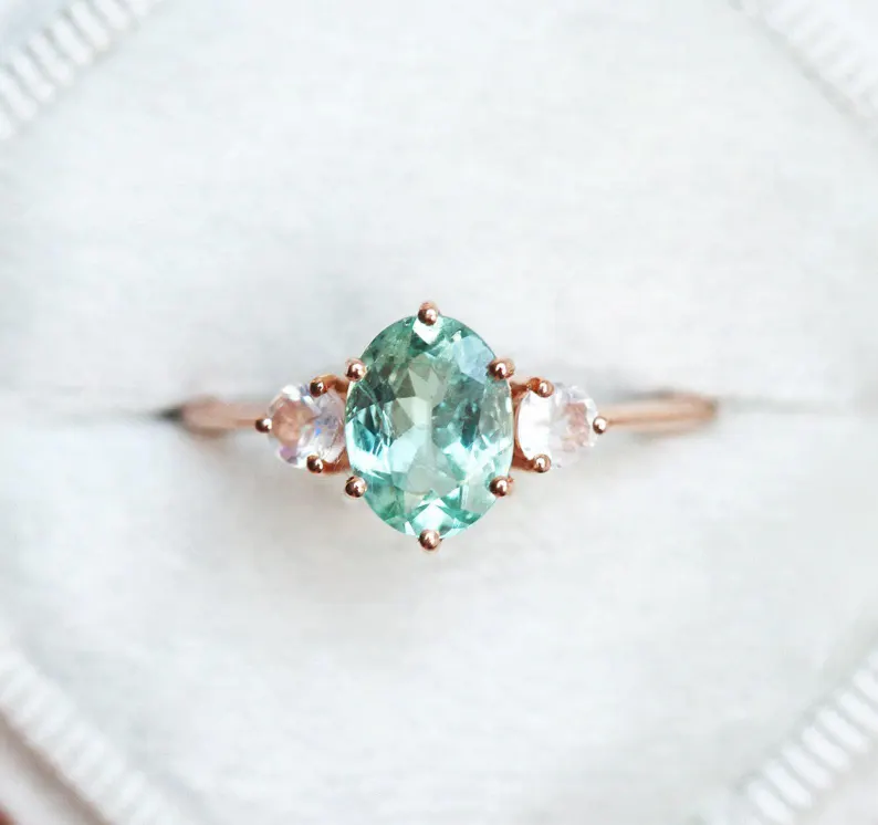 green tourmaline engagement rings that aren't diamonds