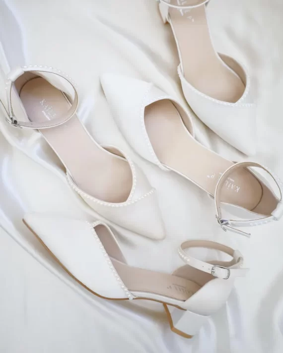 Bring your wedding shoes with you to bridal gown alterations for a perfect fit