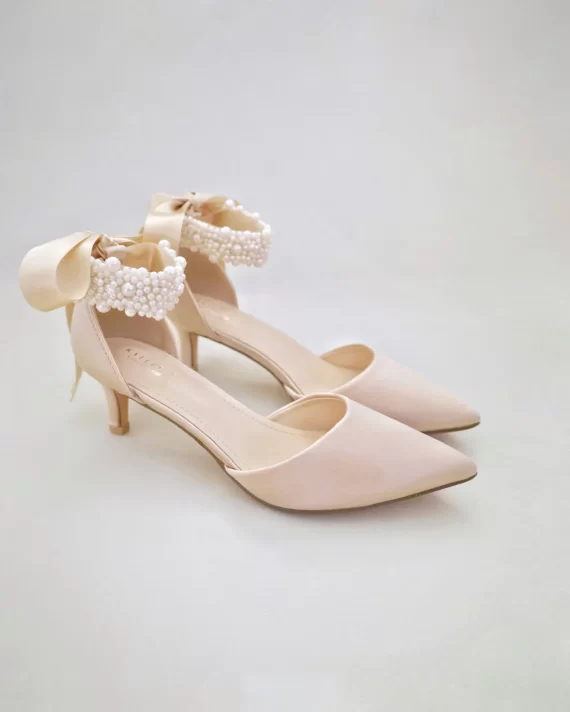low heels wedding shoes that can be worn again for casual and formal occasions