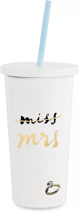 miss to mrs tumbler with straw - last-minute Christmas gift for bride to be