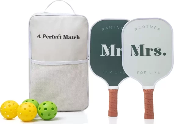 Mr & Mrs pickleball paddles - fun Christmas gift for an engaged bride