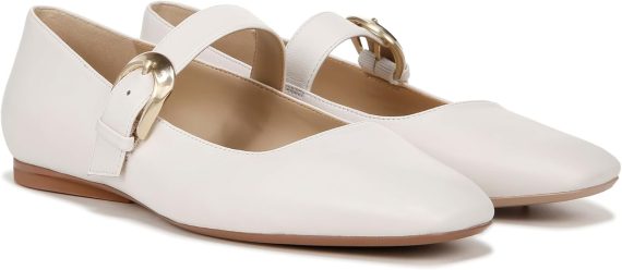 leather white mary jane flats — wedding shoes that are not heels for brides