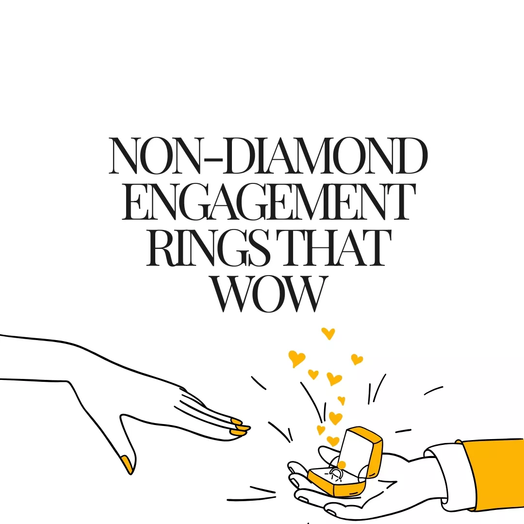 Beautiful non-diamond engagement ring featuring a colorful gemstone, a modern alternative to traditional diamonds