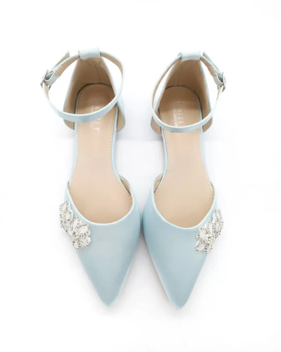 blue wedding shoes pointed - non heel wedding shoe option