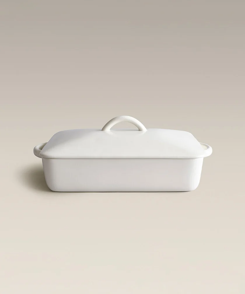 ceramic rectangular baking tray and lid set