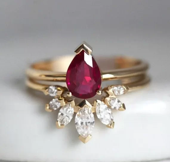 Ruby engagement ring featuring a red gemstone as a bold non-diamond engagement ring