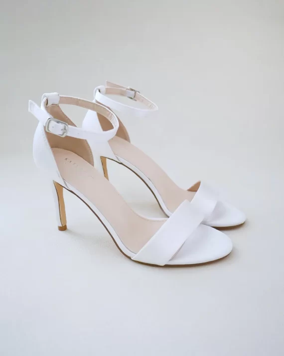Satin wedding sandals with high heel