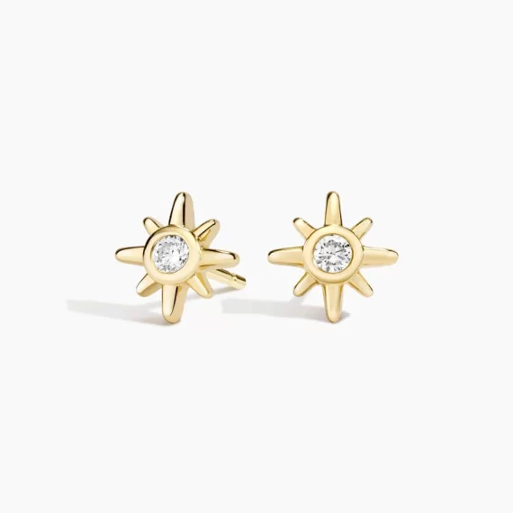 Lab diamond starburst earrings