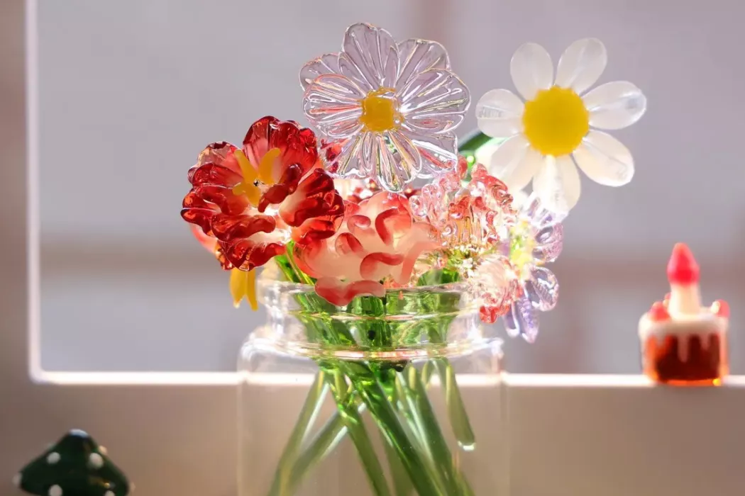Glass birth flower gift idea for someone who has everything