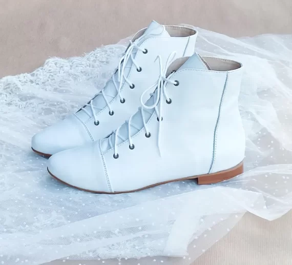 white leather boots - wedding shoes that aren't heels
