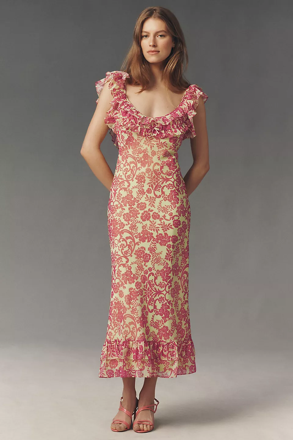 BHLDN Lottie Floral Midi Dress
