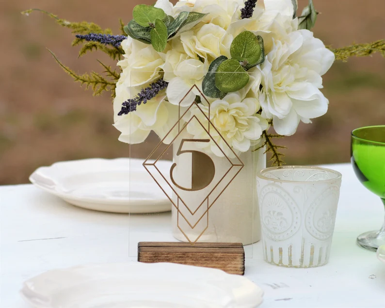 art deco wedding table numbers