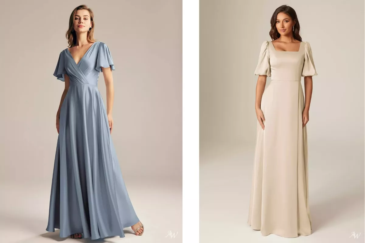 Top picks of AW Bridal bridesmaid dresses with chiffon and satin styles