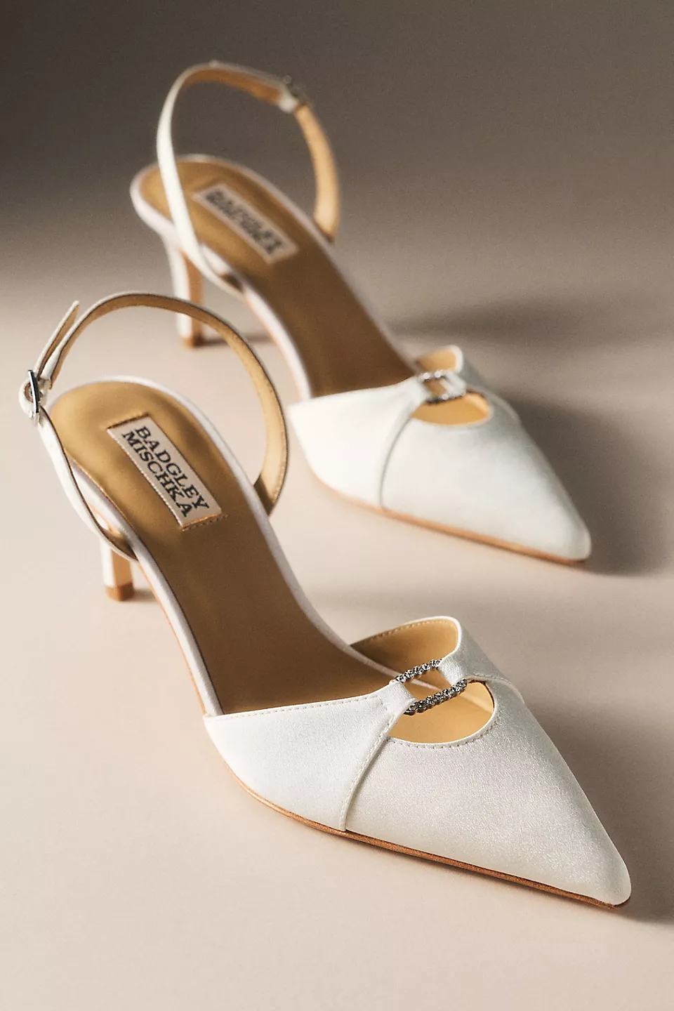 Badgley Mischka pointed-toe slingback pumps for a bridal look