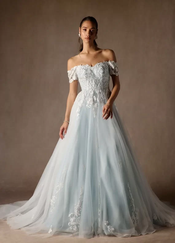 Dusty blue navy and ice blue wedding dresses for non traditional brides