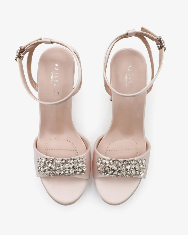 elegant bridesmaid heels in neutral color, stylish yet comfortable for all-day wear
