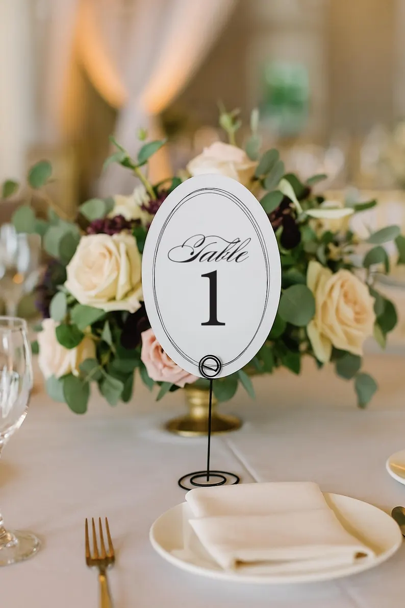 calligraphy wedding table numbers
