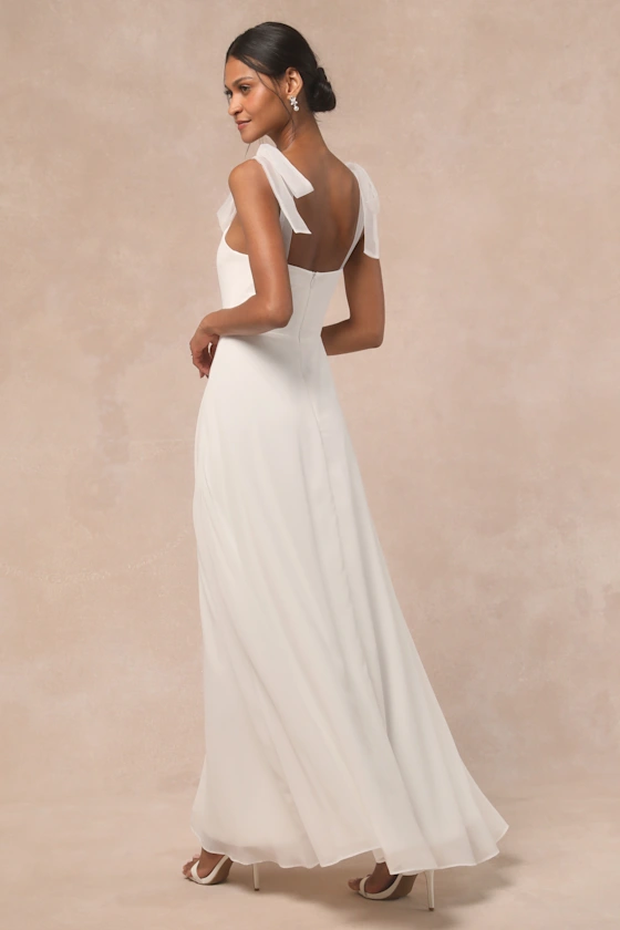 a-line chiffon wedding dress
