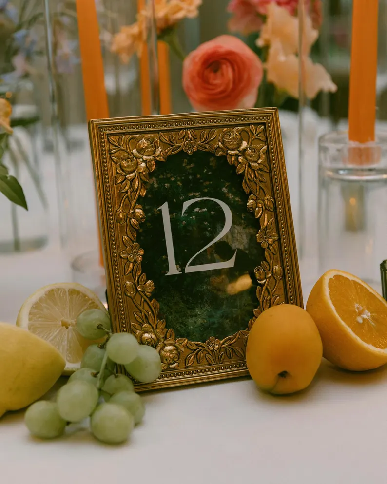 Citrus edible wedding centerpiece alternative to flowers
