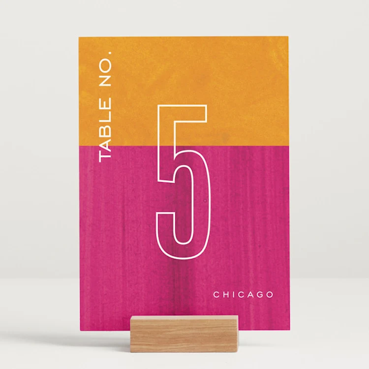 colorful wedding table numbers