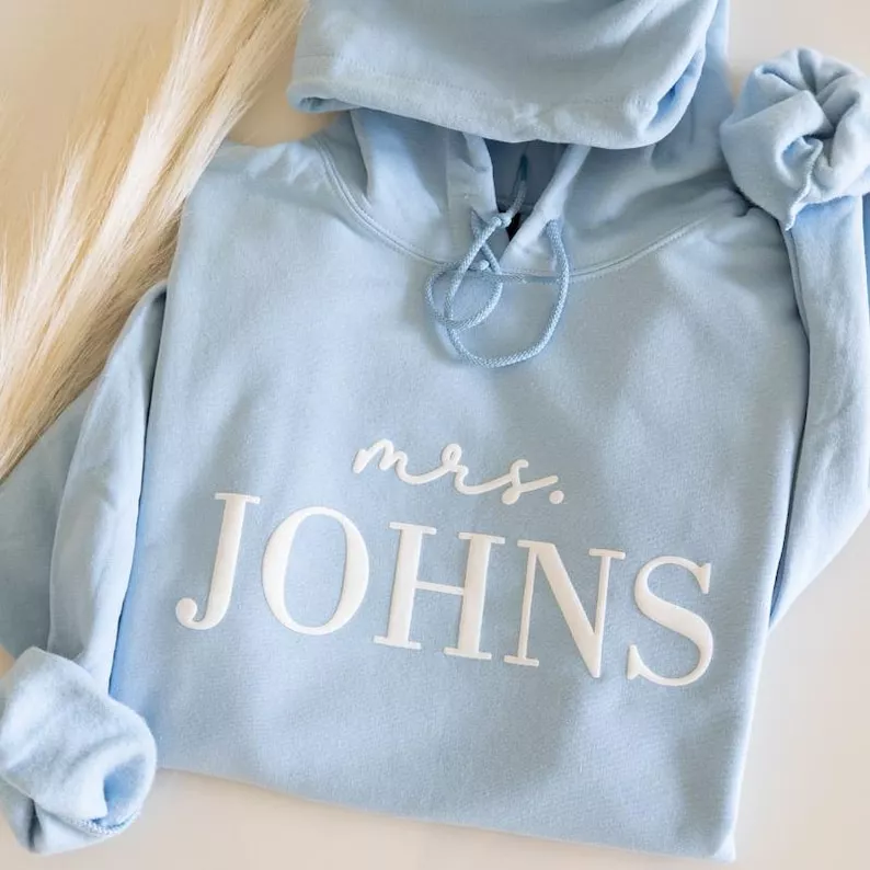 bride custom Mrs hoodie for bachelorette weekend